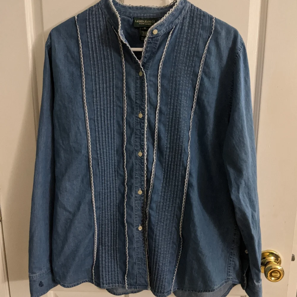 Vintage Ralph Lauren Denim Shirt Large - Picture 1 of 8